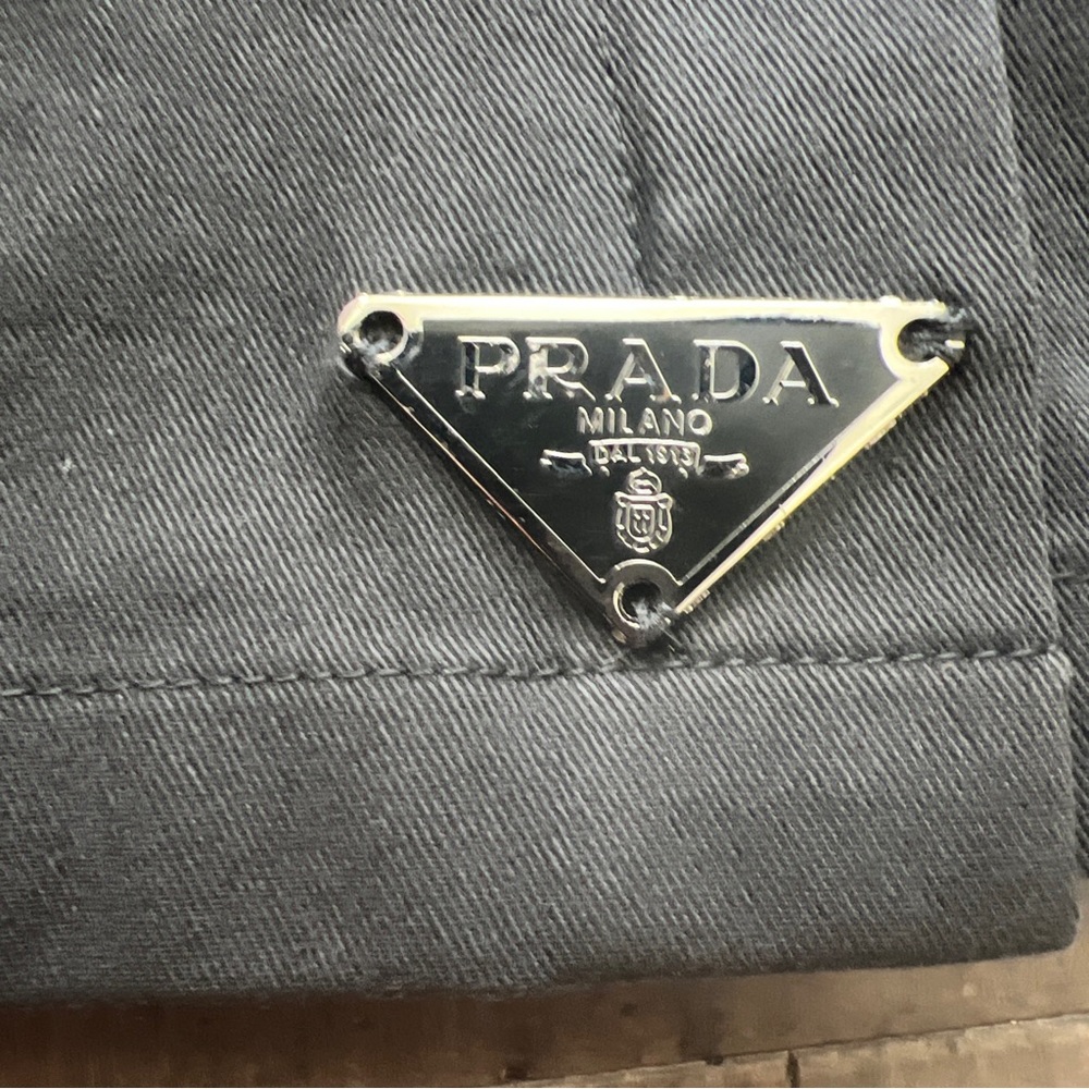 Prada Skirt With Triangle-logo plaque Black Sz 40 Us 4 Cotton